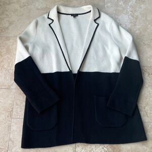 Talbots Cream and Black Knit Cardigan